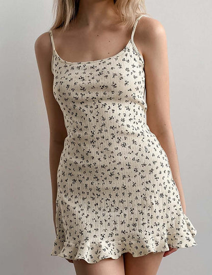 Cute Floral Print Soft Loungewear Nightdress