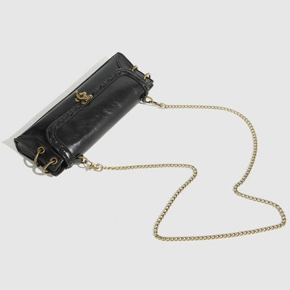 Vintage Square Shoulder Bag With Chain Strap