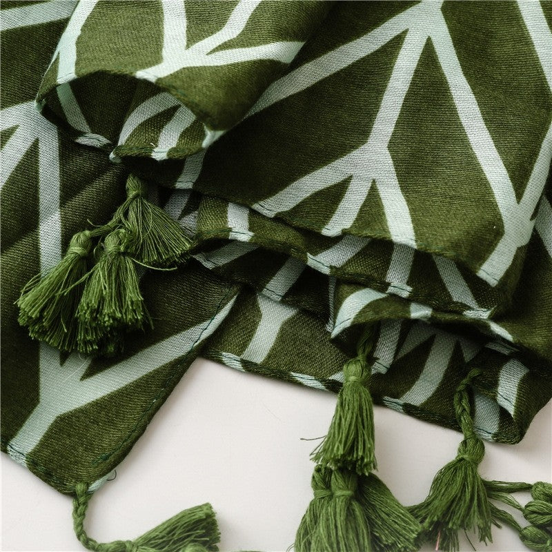 Simple Fashion Tropical Plant Leaf Scarf