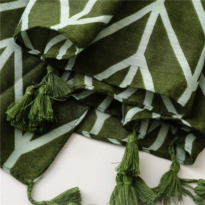 Simple Fashion Tropical Plant Leaf Scarf