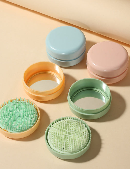 Folding Mini Pocket Cute Comb with Mirror