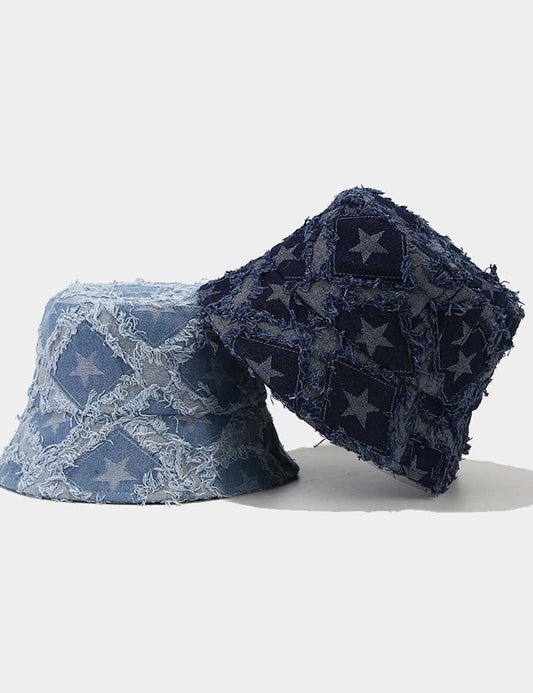 Star Pttern Fringe Edge Foldable Bucket Hat
