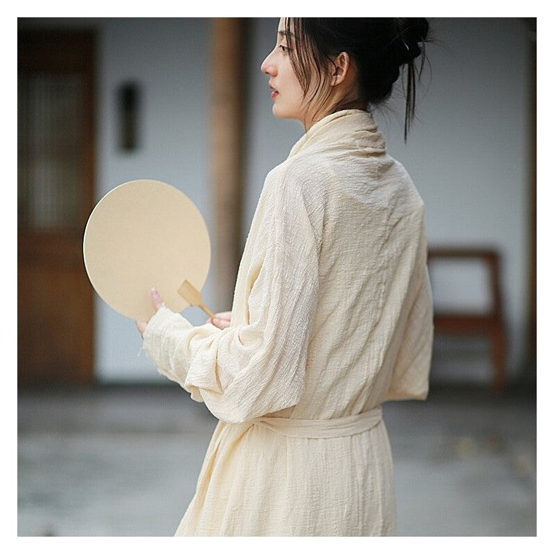 Solid Color Artistic Waist Belt Cardigan