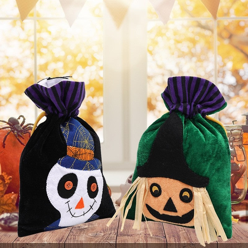 Kids Cute Cartoon Drawstring Halloween Party Candy Bag