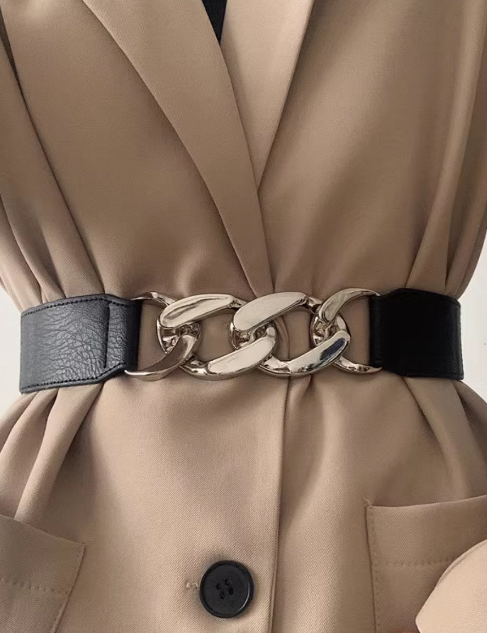 Stretchy Chain Splicing Simple Waist Belt