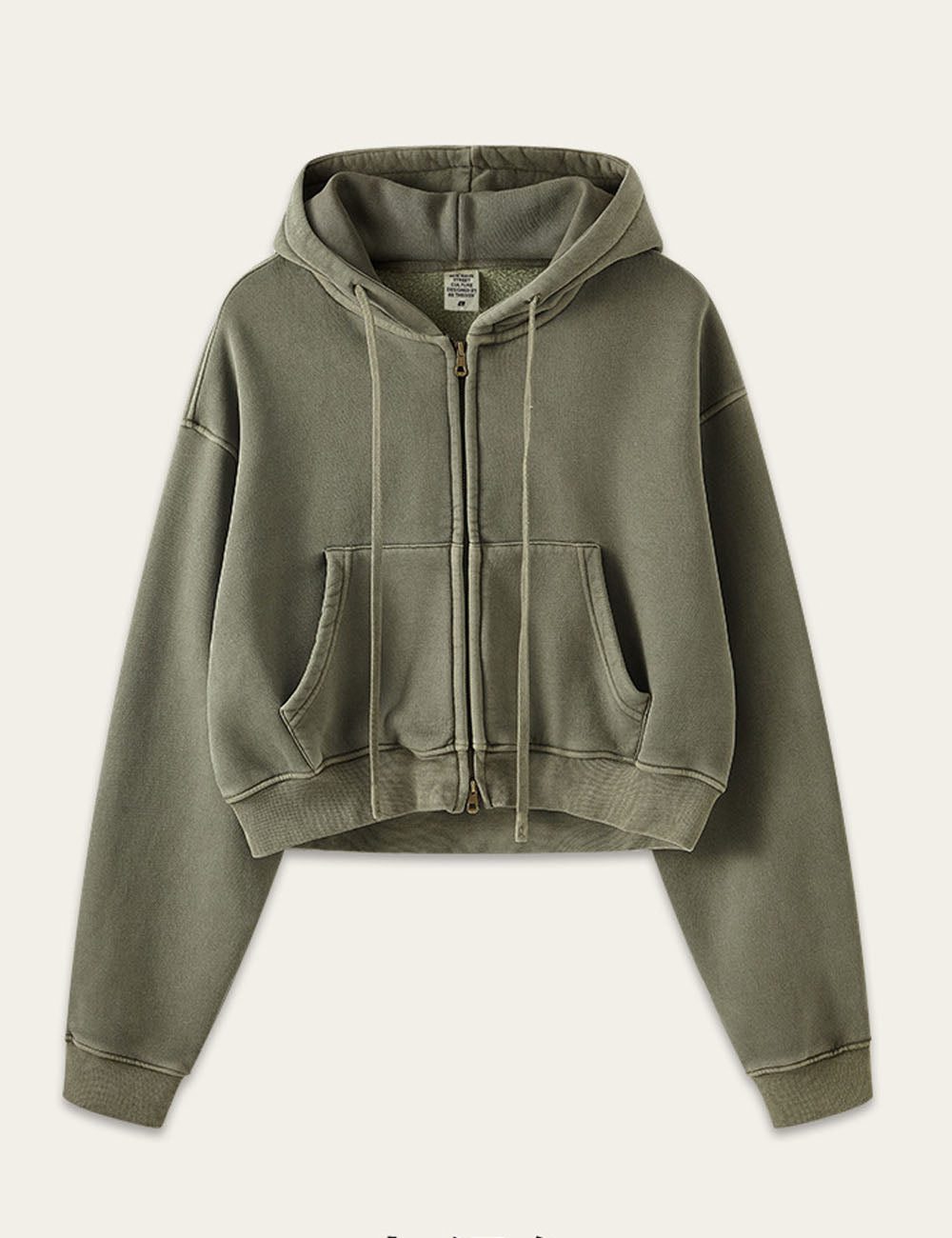 Trendy Long Sleeve Drawstring Cropped Cardigan