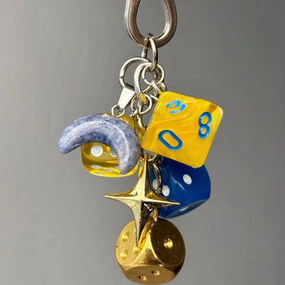 Vintage Lucky Dice Keychain Bag Charm