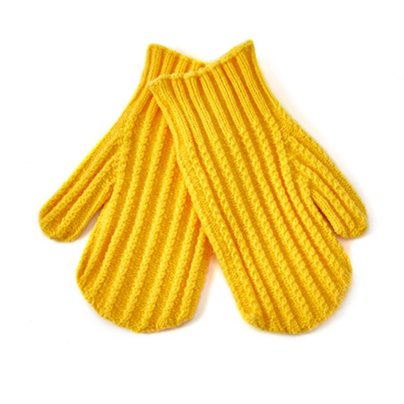 Cute Solid Color Ribbed Simple Knit Gloves