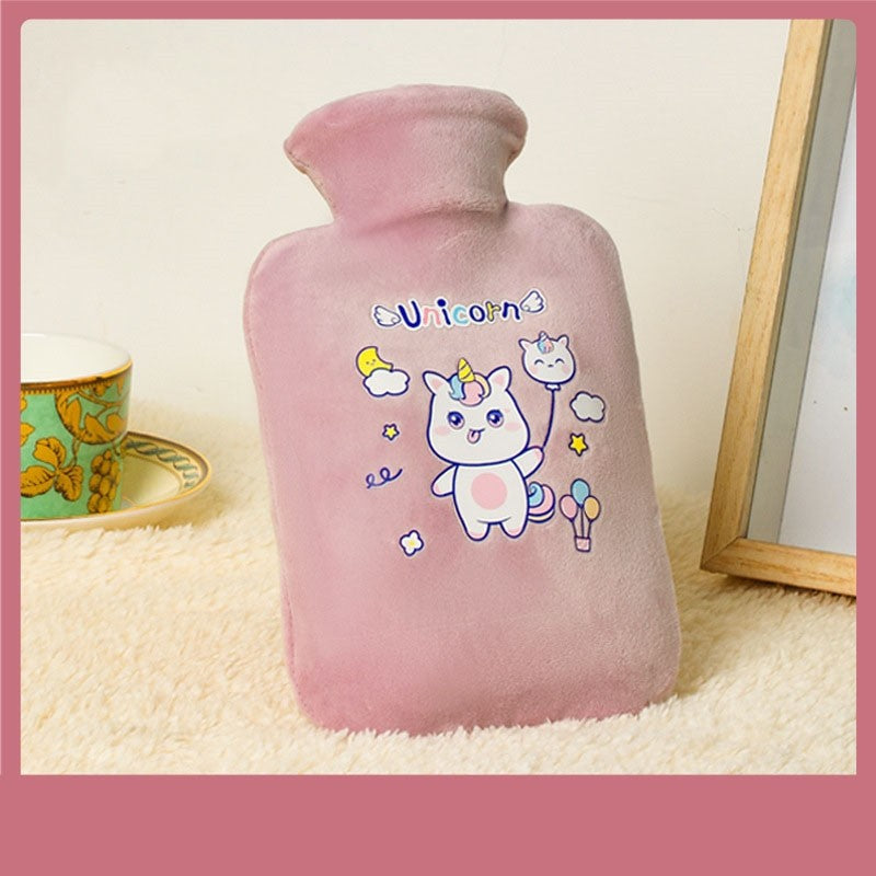 Cartoon Printed Infusing Water Fleece Cover Hot Water Bag