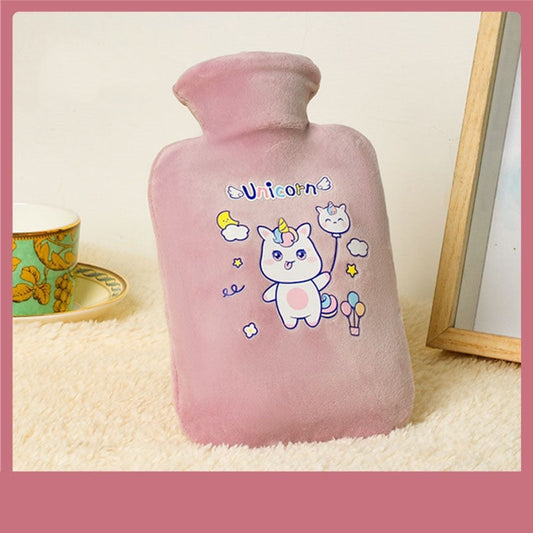 Cartoon Printed Infusing Water Fleece Cover Hot Water Bag