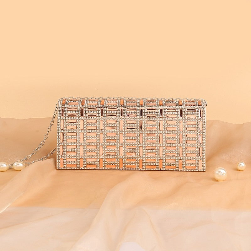 Party Vintage Glass Rhinestone Geometric Clutch Bag