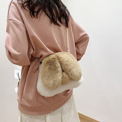 Cute Cartoon Rabbit Plush One-Shoulder Diagonal Bag