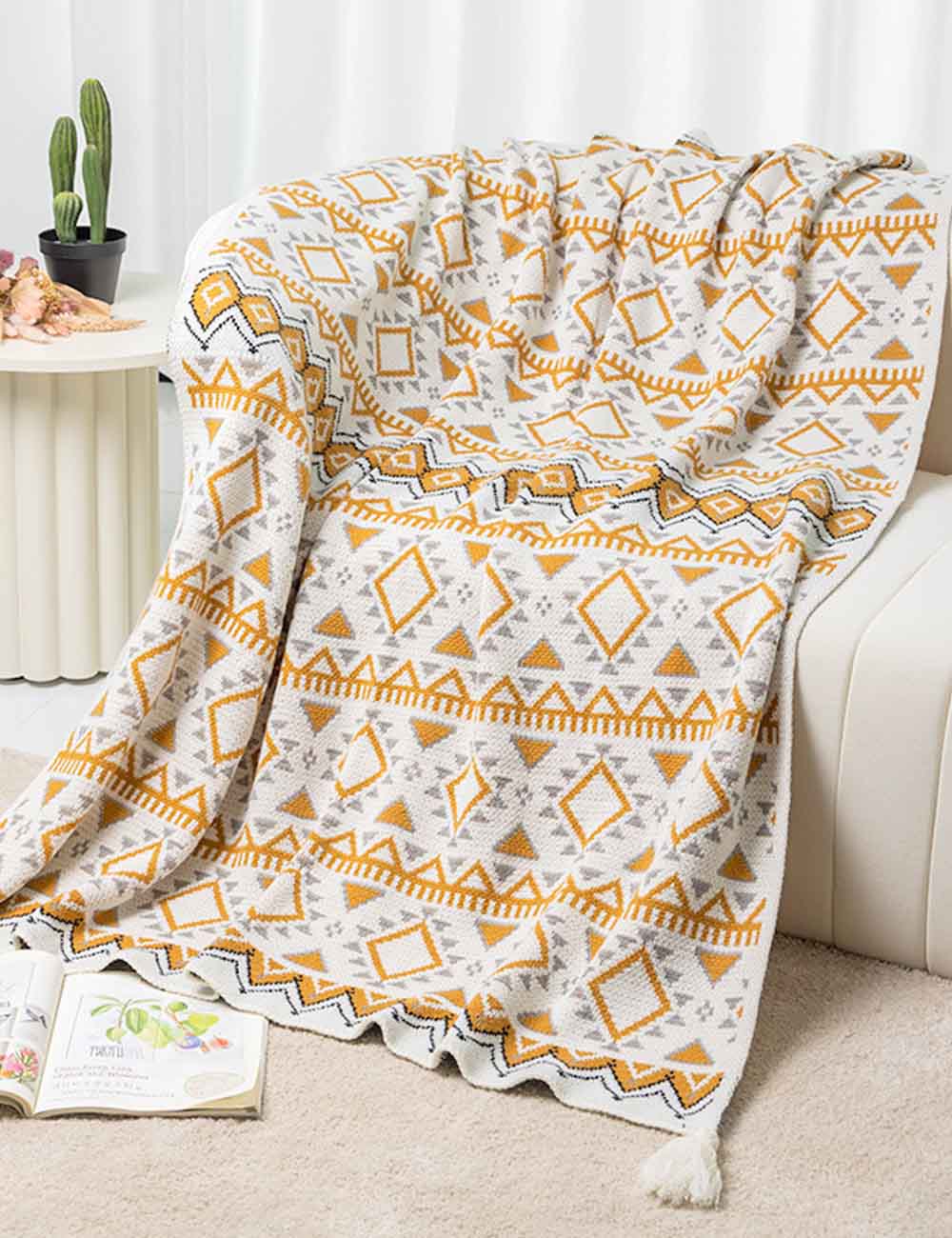 Bohemian Geometric Soft Throw Blanket