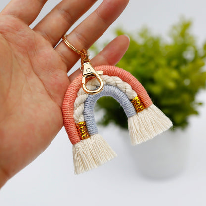 Creative Pendant Bohemian Tassel Bag Pendant Rainbow Keychain