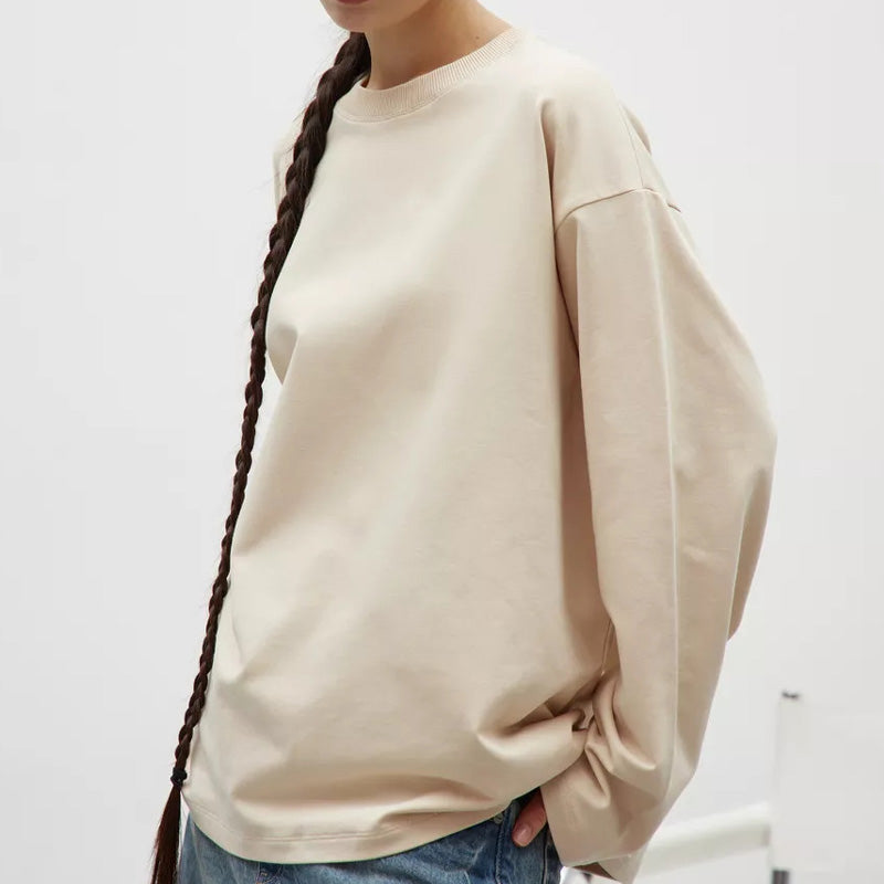 Casual Loose Round Neck Long Sleeve Top