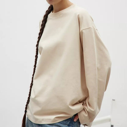 Casual Loose Round Neck Long Sleeve Top