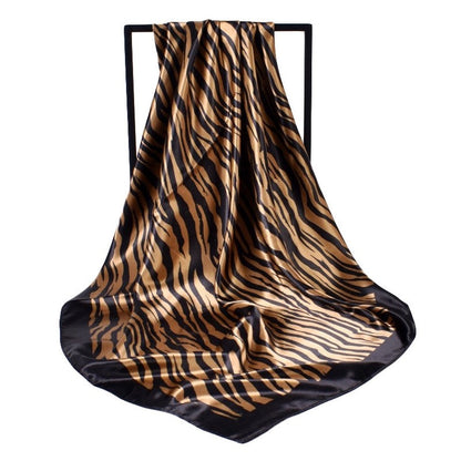 Satin Zebra Square Scarf