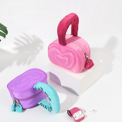 Love Color Block Letter Make Up Bag