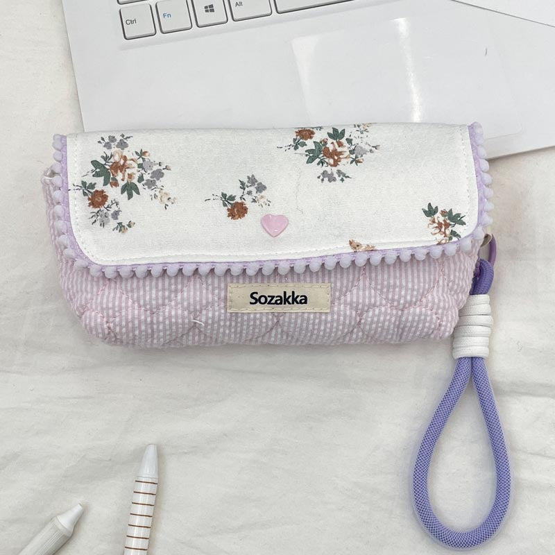 Floral Large Capacity Multi-Function Pencil Pouch