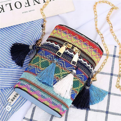 Casual Zippered Tasseled Anti-Stress All-Match Lightweight Bag