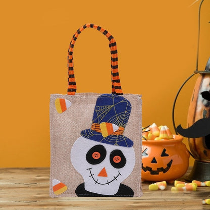 Ramie Cotton Cute Cartoon Halloween Candy Bag Handbag