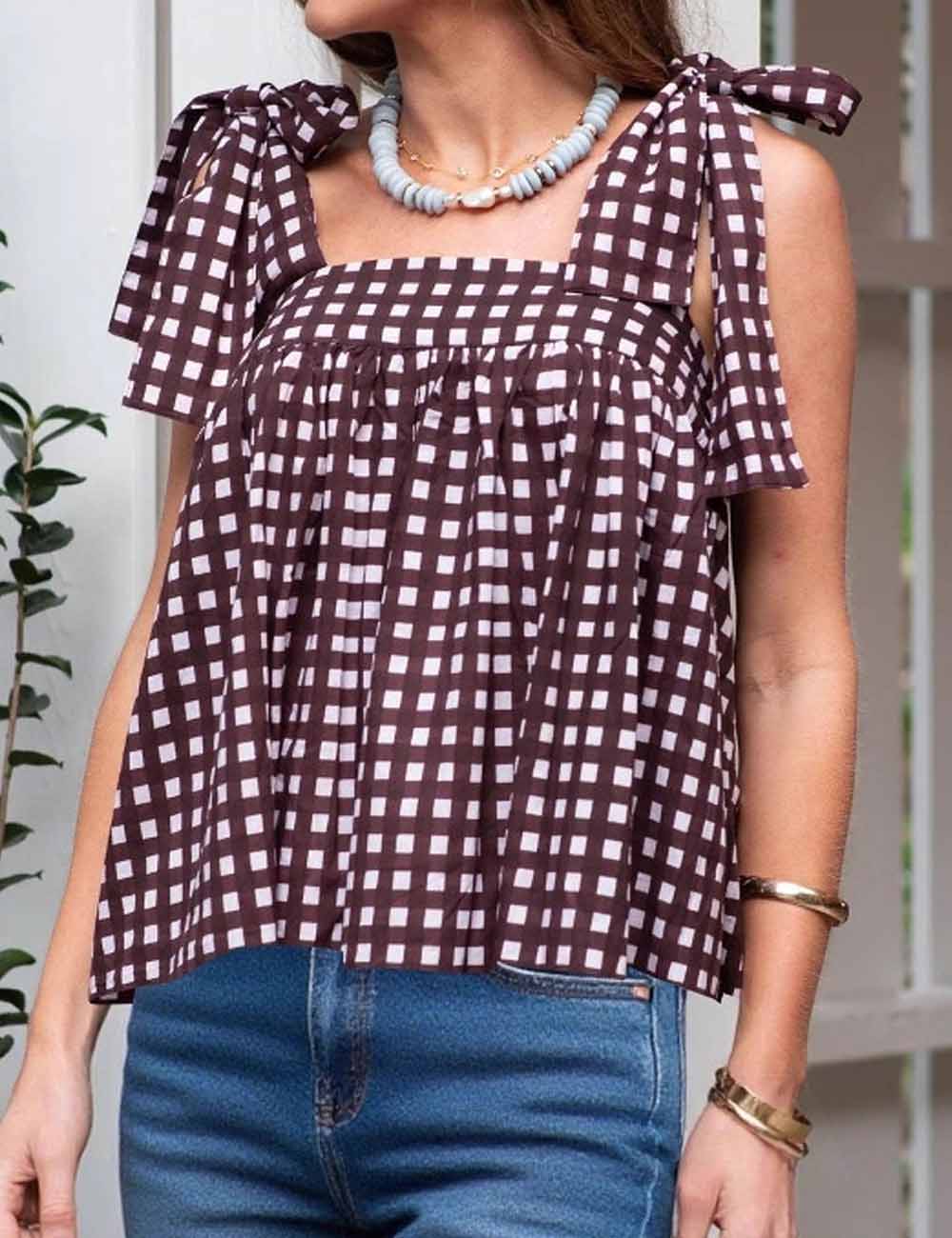 Simple Floral Print Sleeveless Top