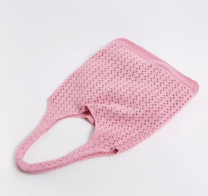 Vintage Knitted Tote Shopping Bag