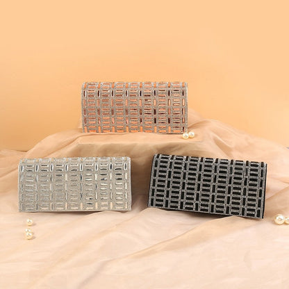 Party Vintage Glass Rhinestone Geometric Clutch Bag