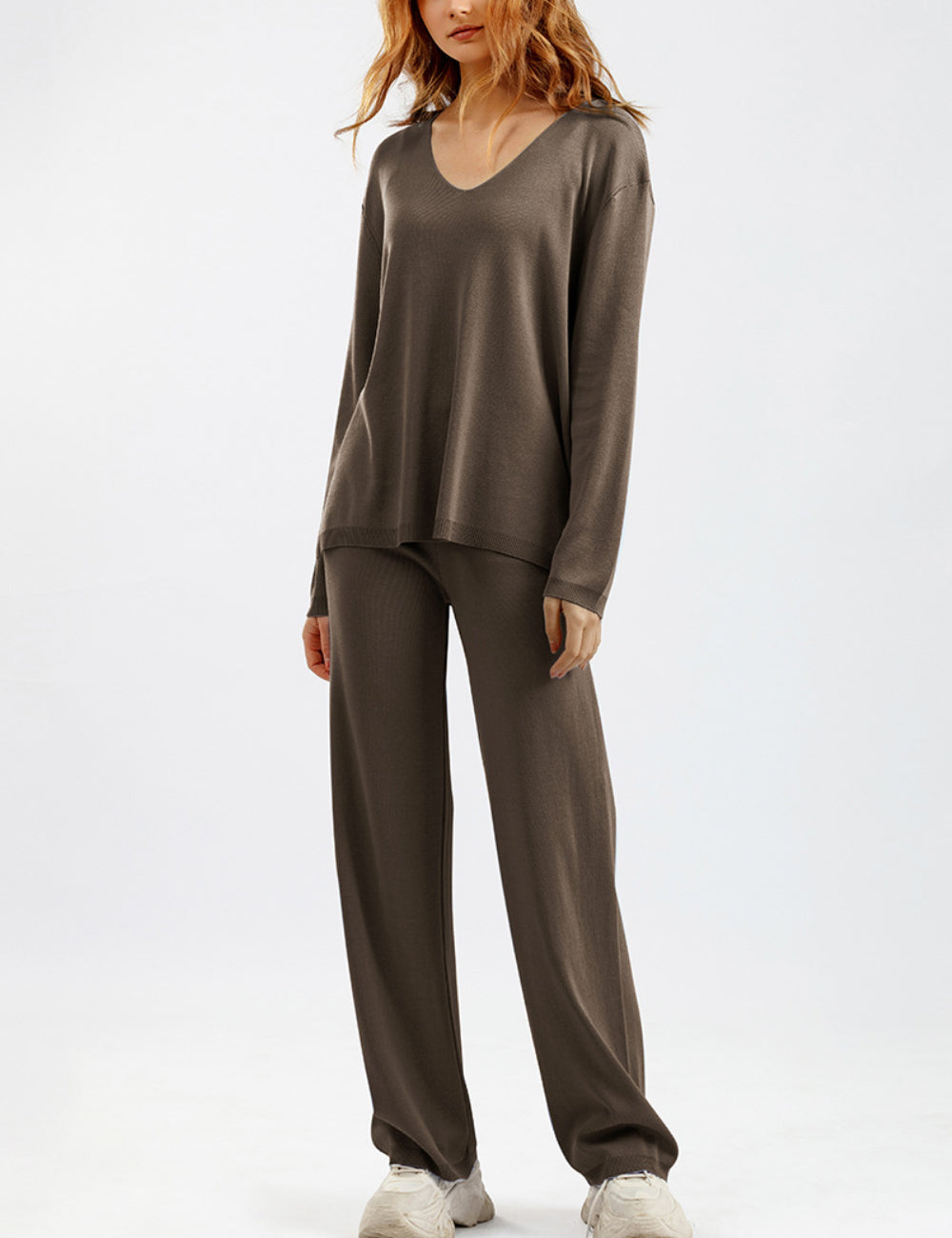 2+ Solid Color V-Neck Knit Sets