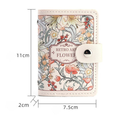 Vintage Floral Leather Card Cases