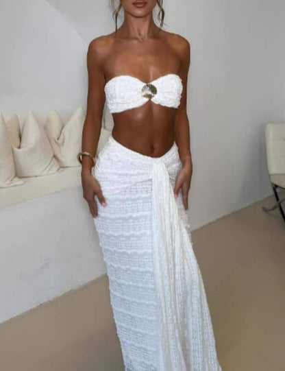 Strapless Top and Bodycon Maxi Skirt Set
