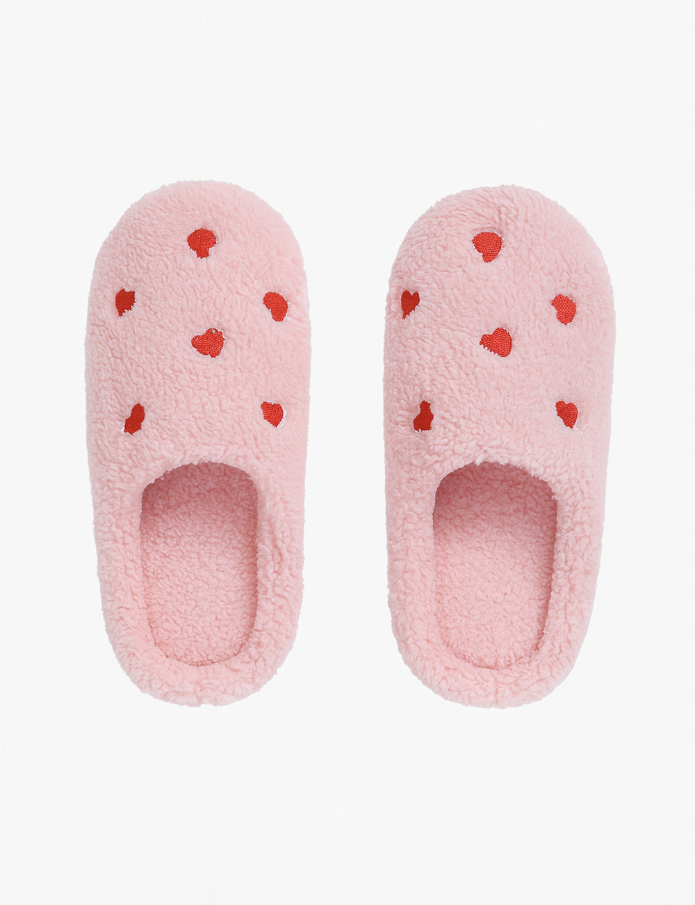 Simple Heart Print Indoor Winter Slippers