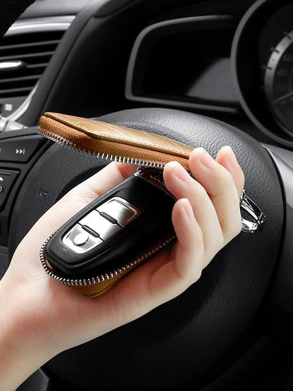 Solid Simple Durable  Car Key Bag Keychain Wallet