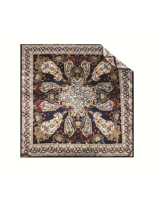 Leopard Vintage Colorblock Square Satin Scarf