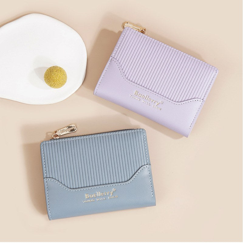 Simple Leather Splicing Card Cases Wallets