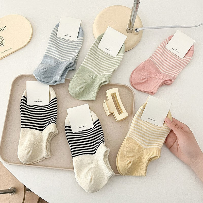 Striped Candy Color Low Ankle Socks
