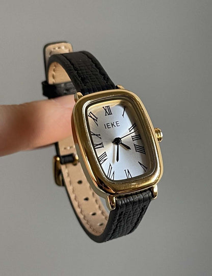 Elegant Roman Dial Small Rectangle Quartz Watch