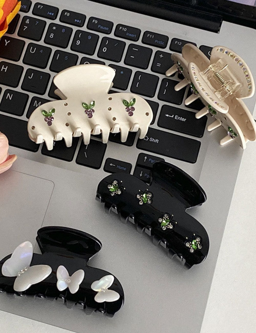 Butterfly Rhinestone Sweet Large Hair Claws