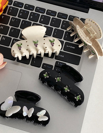 Butterfly Rhinestone Sweet Large Hair Claws