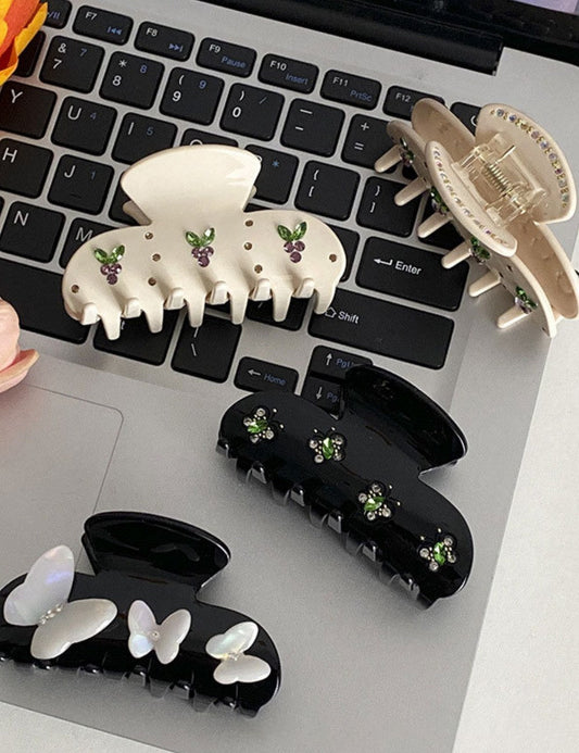 Butterfly Rhinestone Sweet Large Hair Claws