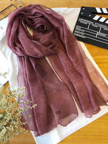 Silk Solid Vintage See-Through Fashion Scarf