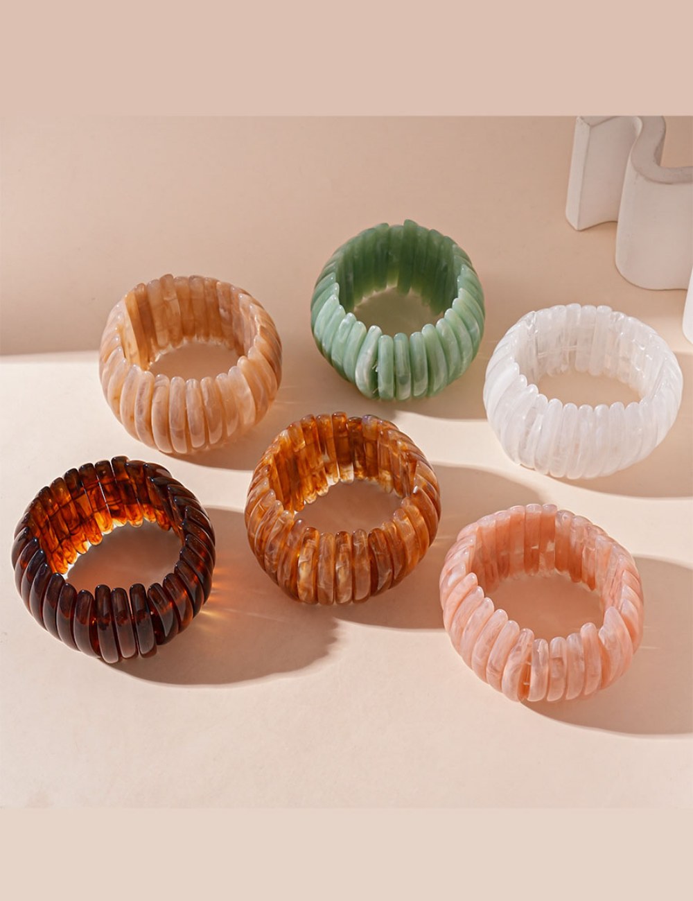 Vintage Acrylic Swoosh Geometric Bracelet