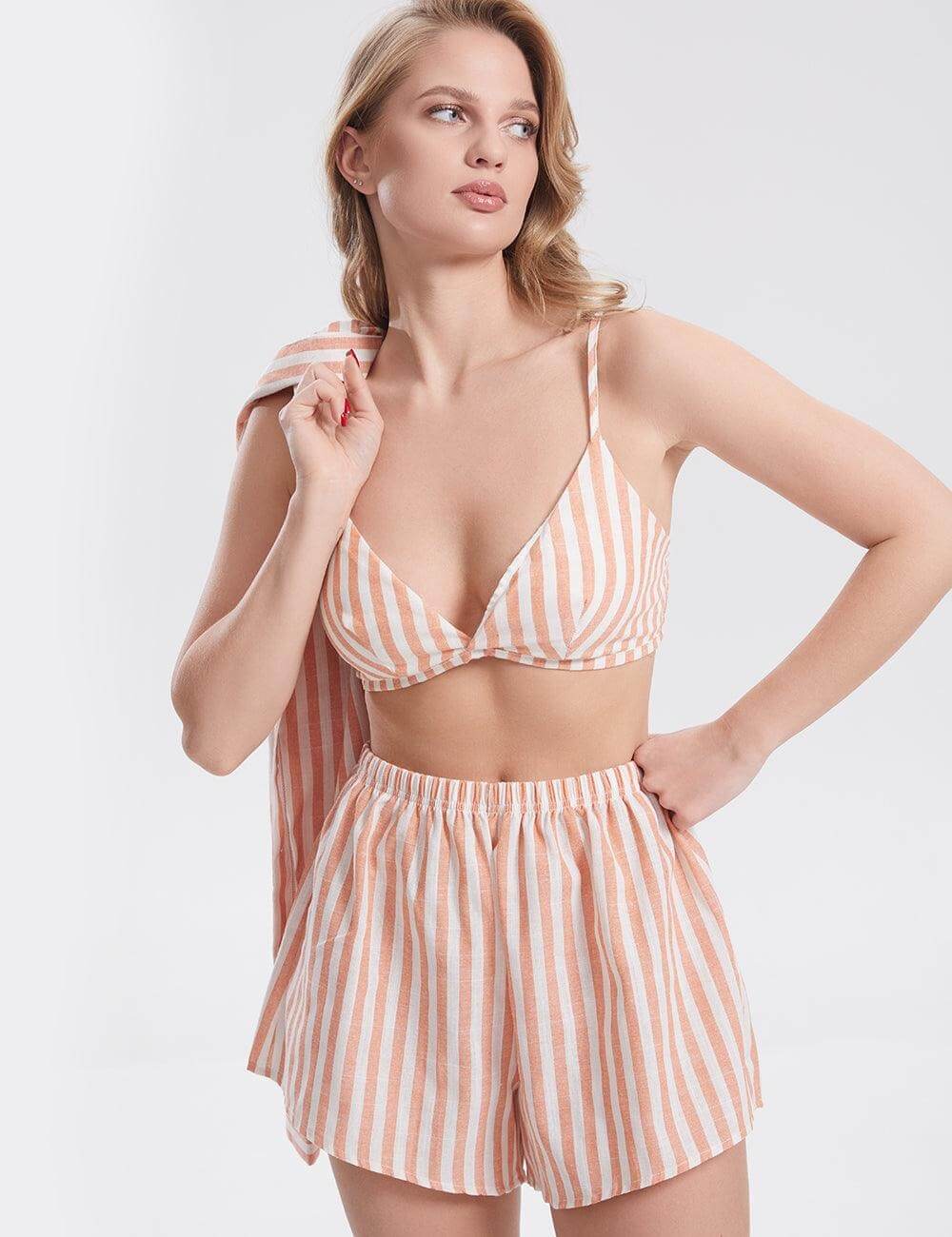 Stripe Shirts and Shorts Sets