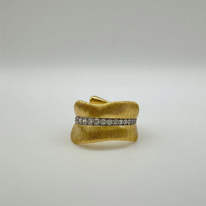 Vintage Irregular Wide Rhinestone Rings