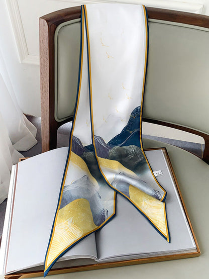 Original Striped&Plaid Print Hair Band&Silk Scarf