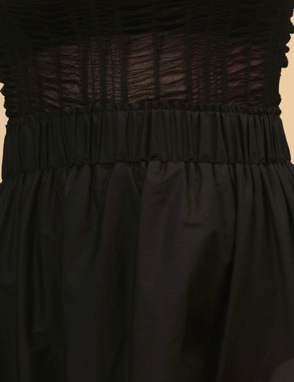 Irregular Hem Flower Decoration Midi Skirt