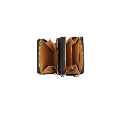 PU Leather Solid Color Double Layer Zippers Large Capacity Multifunctional Cell Phone Purse Crossbody Bag