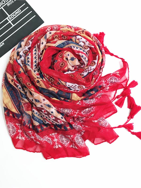National Flower Printed Shawl Scarf