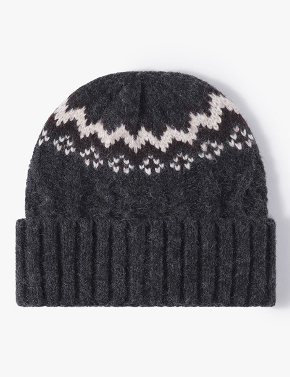 Contrast Color Twist Knit Beanie