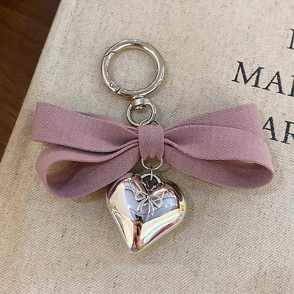 Plaid Bow Love Pendant Bag Charm